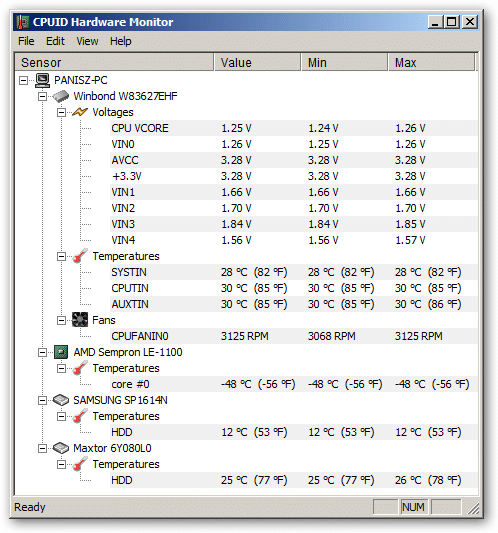 تحميل برنامج HWMonitor لقياس درجة حرارة الكمبيوتر